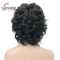 StrongBeauty Short Wig Soft Tousled Curls Blonde Highlights Full Synthetic Wigs COLOUR CHOICES