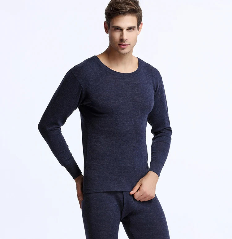 Thermal Underwear Set for Men, 100% Merino Wool, Breathable Tops and Pants, 200GSM Weight Set, Winter