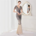 DEERVEADO Elegant V Neck Mermaid Evening Dress Long | SAMAG