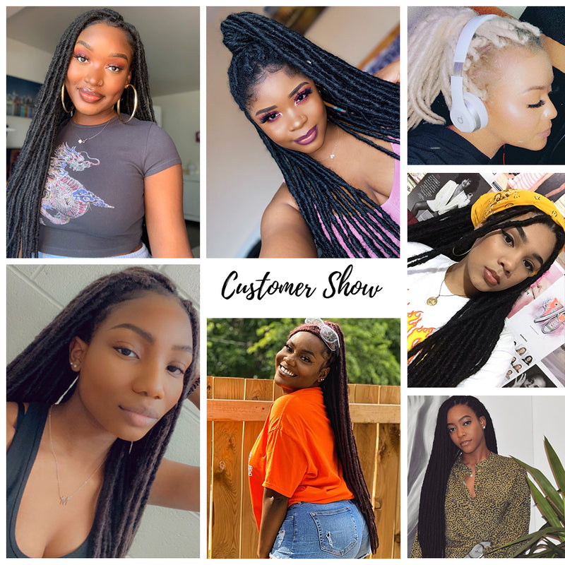 Synthetic Crochet Braiding Hair Extensions Dreadlocks Ombre Brown Colored X-TRESS Soft Straight Faux Locs Braids Hair For Women