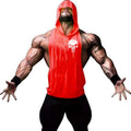 Men Bodybuilding Cotton Skulls Tank Top Gyms Fitness Hooded Vest Sleeveless Shirt Summer Casual Fashion Workout Brand Clothing