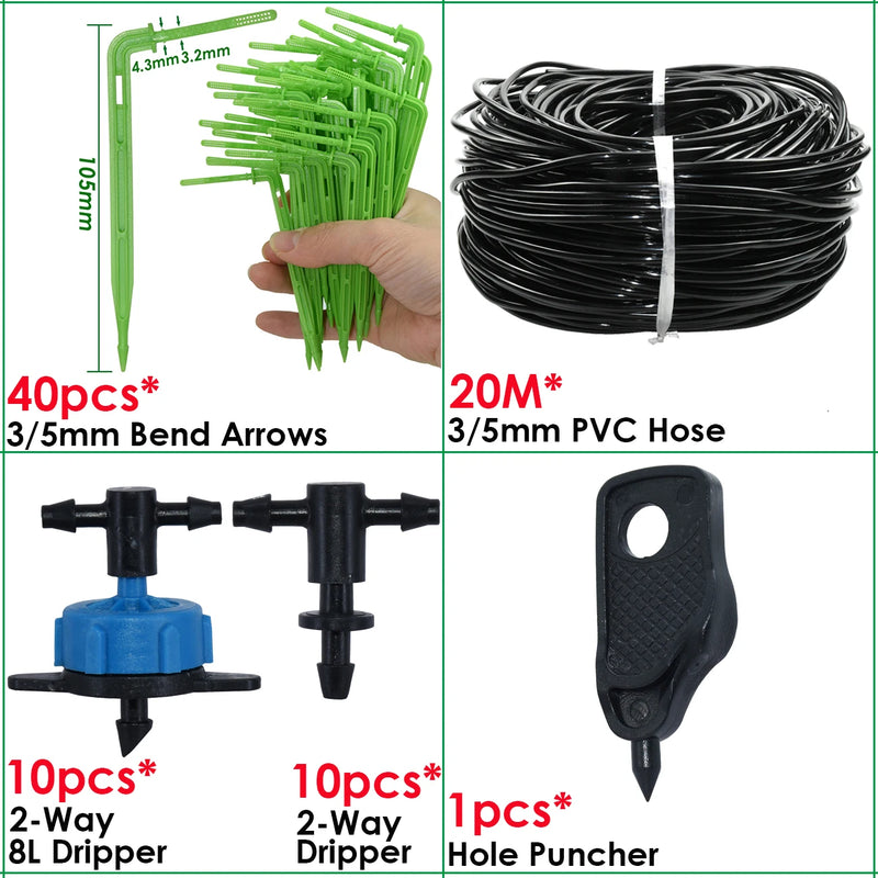 Garden Automatic Watering System Drip Irrigation 4-Way 3/5mm 2-Way Drip Arrow Transmitter Potted Plant 10/20set Greenhouse