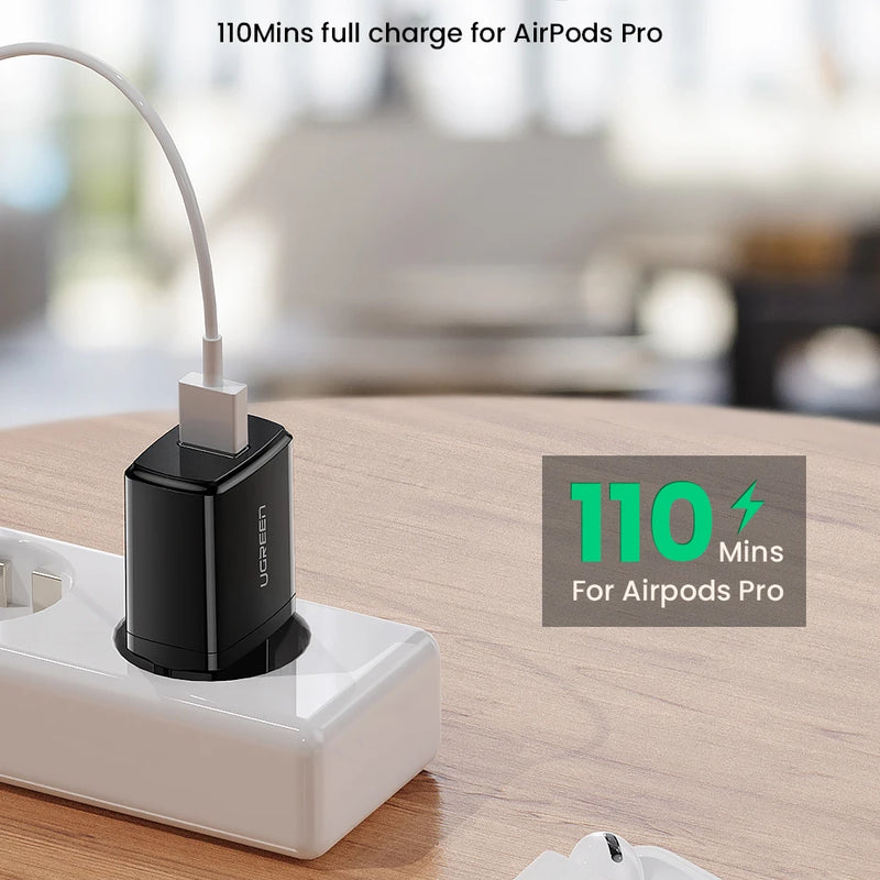 Ugreen 5V 2.1A USB Charger for iPhone 16 15 14 iPad Fast Wall Charger EU Adapter for Samsung S9 Xiaomi Mi 8 Mobile Phone Charger