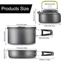 Outdoor Camping Cookware Set Aluminum Non Stick Pot Portable Outdoor Tableware Cookware Cooking Pot Bowl Hiking BBQ Picnic