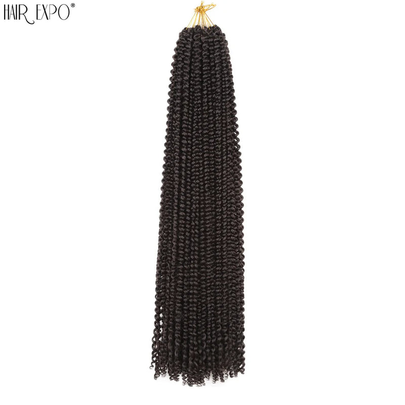 30" Passion Twist Crochet Hair Pre-Looped Synthetic Braiding Hair Extensions Ombre Pre-Twisted Water Wave Braids Hair Expo City