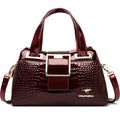 2 Layer Large Capacity Tote Bag Luxury Handbags Women Bags Designer Crocodile Pattern Ladies Boston Shoulder Bag High Quality