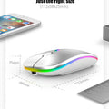 Wireless Mouse Rechargeable Silent LED Backlit Mice PC Laptop Computer Mous 2.4Ghz Receiver Bluetooth Dual Mode Optical Mice