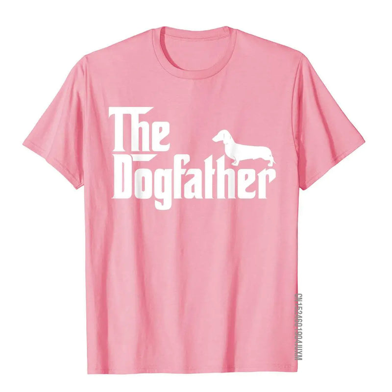 Mens The Dogfather Dachshund T-Shirt Funny Father Dog Lover Gift T-Shirt & Tees Unique Cotton Men's T Shirt Chinese Style
