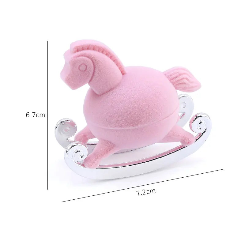 1 Piece Cute Pink Pony Velvet Jewelry Box Wedding Ring Box Gift Boxes For Jewelry Packaging Rings Necklace Display Storage