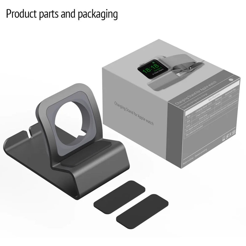 Aluminum Charger Stand for Apple Watch,Dock Station Charging Holder for iWatch Ultra 1 2/10/9/SE/8/7/6/5/4/3/2/1 Silicon Bracket