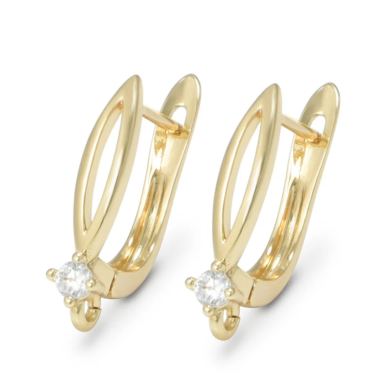 1 Pair Gold Plated  Earring Hooks Components Accessories Supplies For Woman DIY  Handmade Making Findings Jewelry  Wholesale