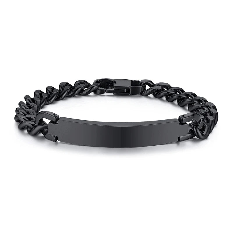 Vnox 9mm Stainless Steel ID Bracelets for Men Personalize Name Image Unique Gift Link Chain - Visuel 10 | SAMAG