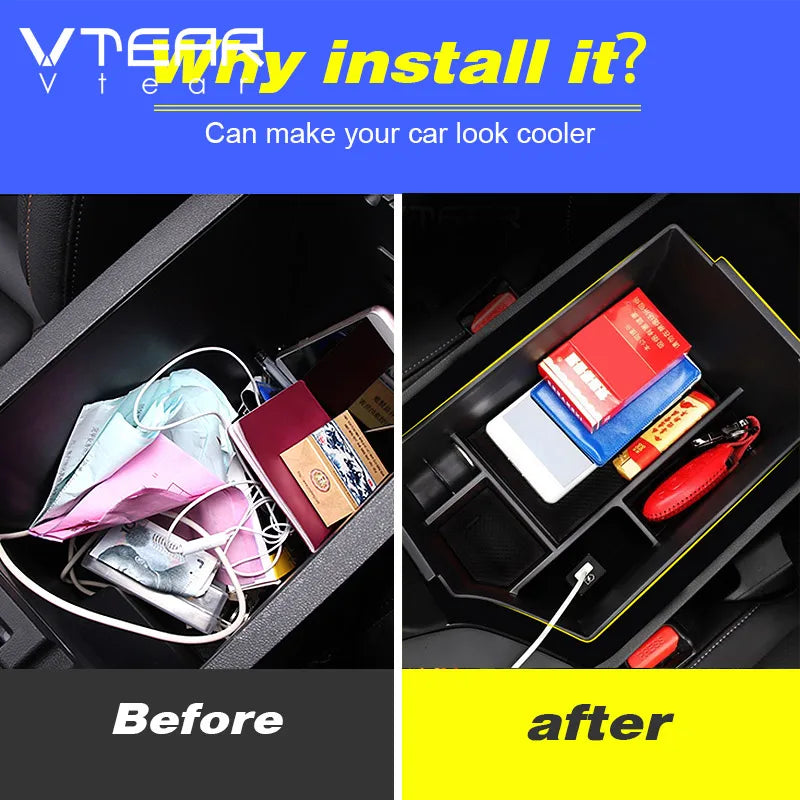 Vtear Car Storage Tidying Box Stowing Container Case Tray Clapboard Organizer Decoration Interior Accessories For Infiniti Qx50