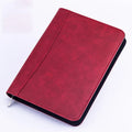 A5 Padfolio File Folder Document Bag with Calculator Zipper Fichario Binder Notebook Briefcase Executive Spiral 6 Ring Note Book
