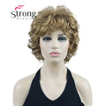 StrongBeauty Short Wig Soft Tousled Curls Blonde Highlights Full Synthetic Wigs COLOUR CHOICES