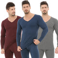 Men's Thermal Underwear Autumn Winter Long Johns Thermal Underwear Tops and Bottoms Set V-Neck Seamless Underwear for Man