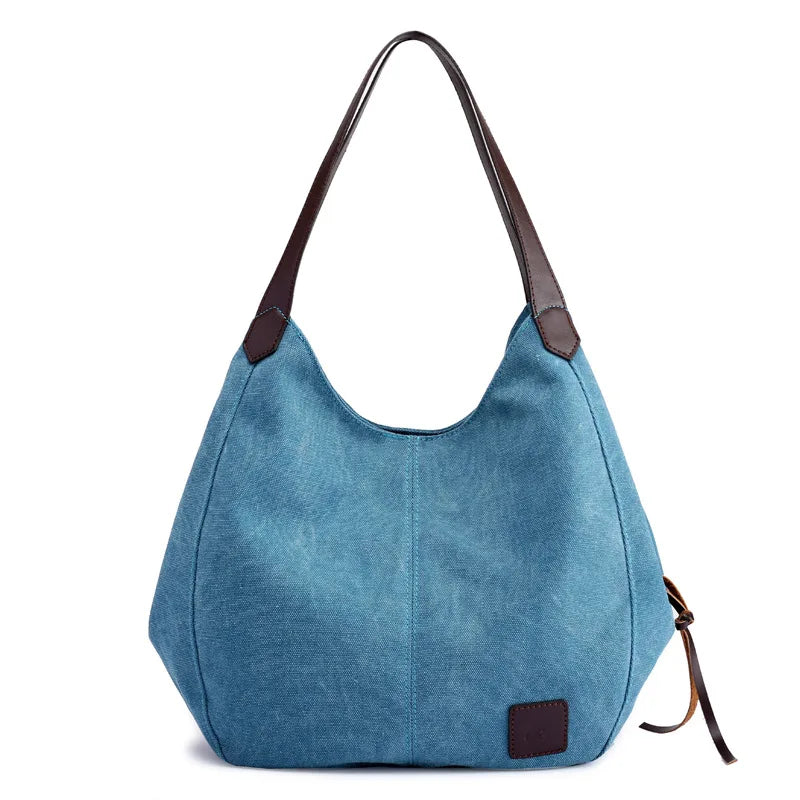 Simple Style Canvas Shoulder Bags For Women Large Capacity Handbag Fashion Shopper Totes Bag High Qualty Purse bolsa feminina