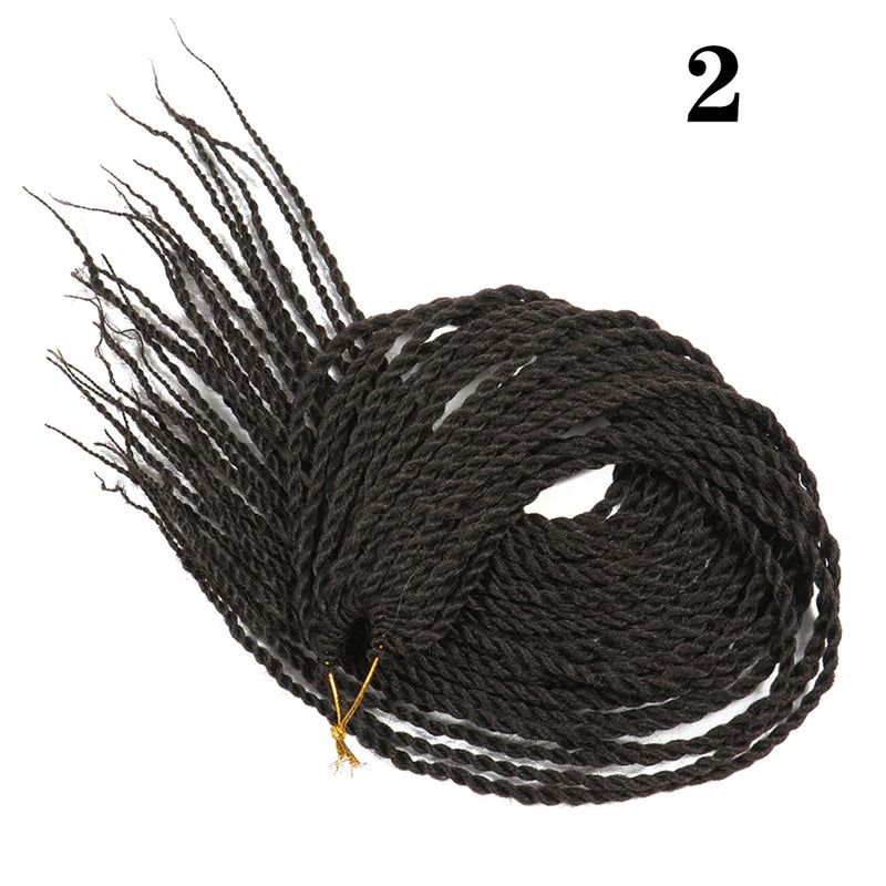 AZIR Senegalese Twist Hair Crochet Braids 24 inch 30 Roots/pack Synthetic Crochet Hair Senegalese Braids Twist Hair for Braids