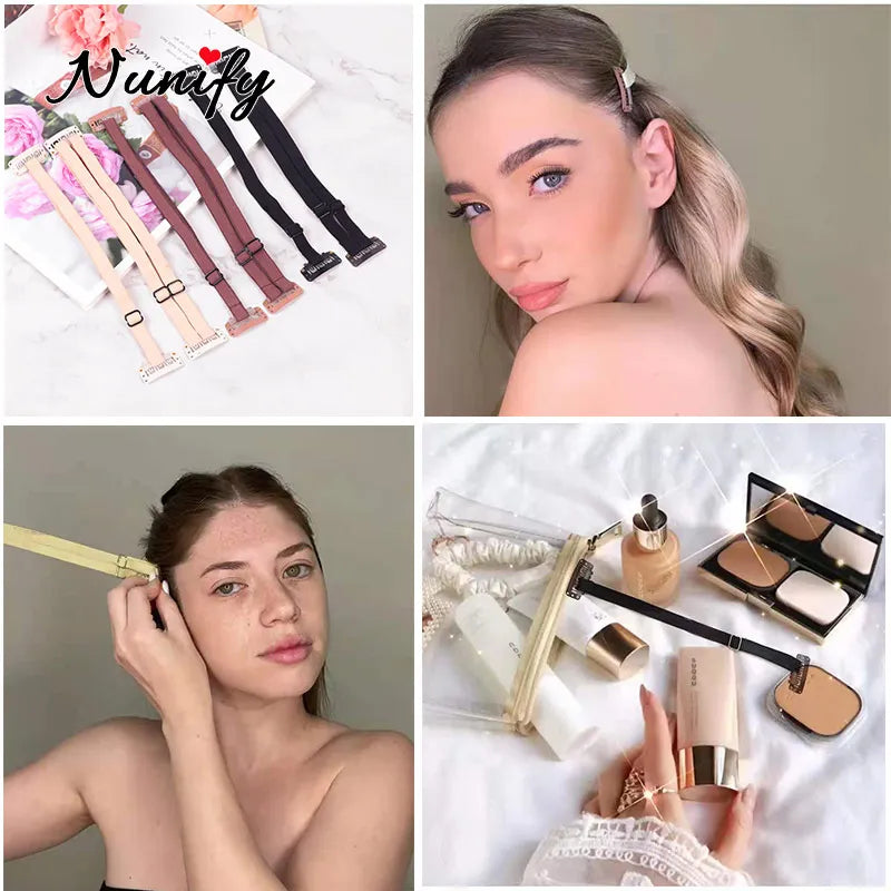 Nunify Adjustable Double Stretch Band For Eyes And Eyebrows Eyes Lift Hair Band Magic Elastic Band With Hold Bb Clips