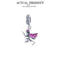 WOSTU 925 Sterling Silver Animal Cat Charm Pendant Heart Family Ladybug Bee Beads Fit Original Bracelet DIY Jewelry For Women