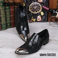 2025 Hot Sales Black Men's Dress Shoes Designer's Shoes Men Front Metal Cap Fashion Party and Wedding Shoes, EU38-46!