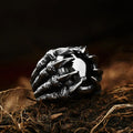 BEIER Stainless steel Cool Unique Black Stone Ring Titanium Steel Retro Old Totem Jewelry For Man Factory Price Sale BR8-334