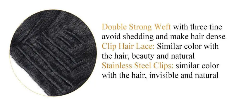 Doreen 160G 200G 240G Volume Series Brazilian Machine Remy Straight Clip In Human Hair Extensions  Full Head 10Pcs 16 to 24 Inch