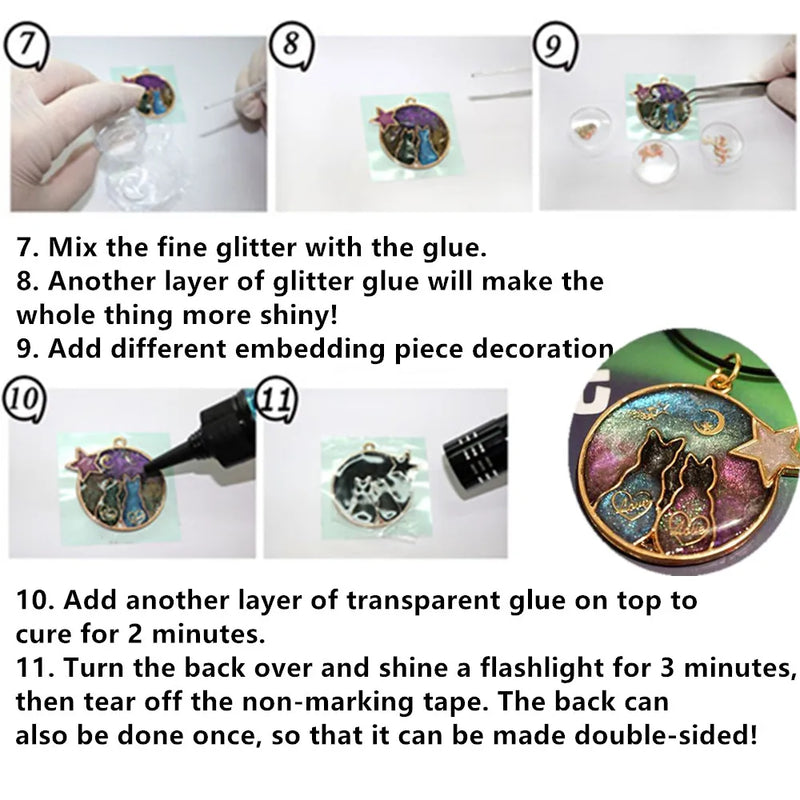 5pcs Cat Border Mold Resin Silicone Geometric Hollow Metal Frame Bezel Epoxy Pendant For DIY Jewelry - Visuel 6 | SAMAG