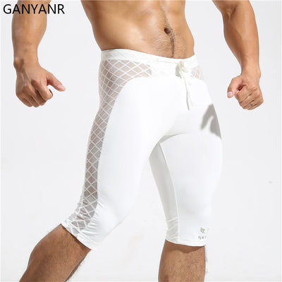GANYANR Running Tights Men Compression Gym Leggings | SAMAG