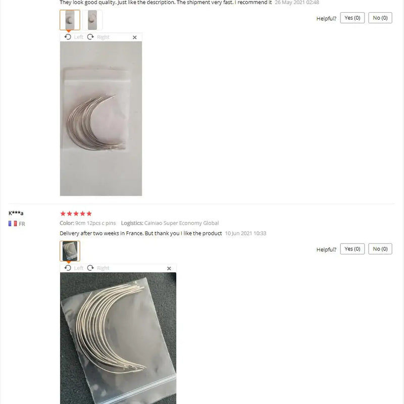 Alileader Wholesale Curved Needle For Hair Weaving Cap Wigs Needles For Hair Extension 12Pcs/Pack 6Cm/9Cm C-Type Needles Tools
