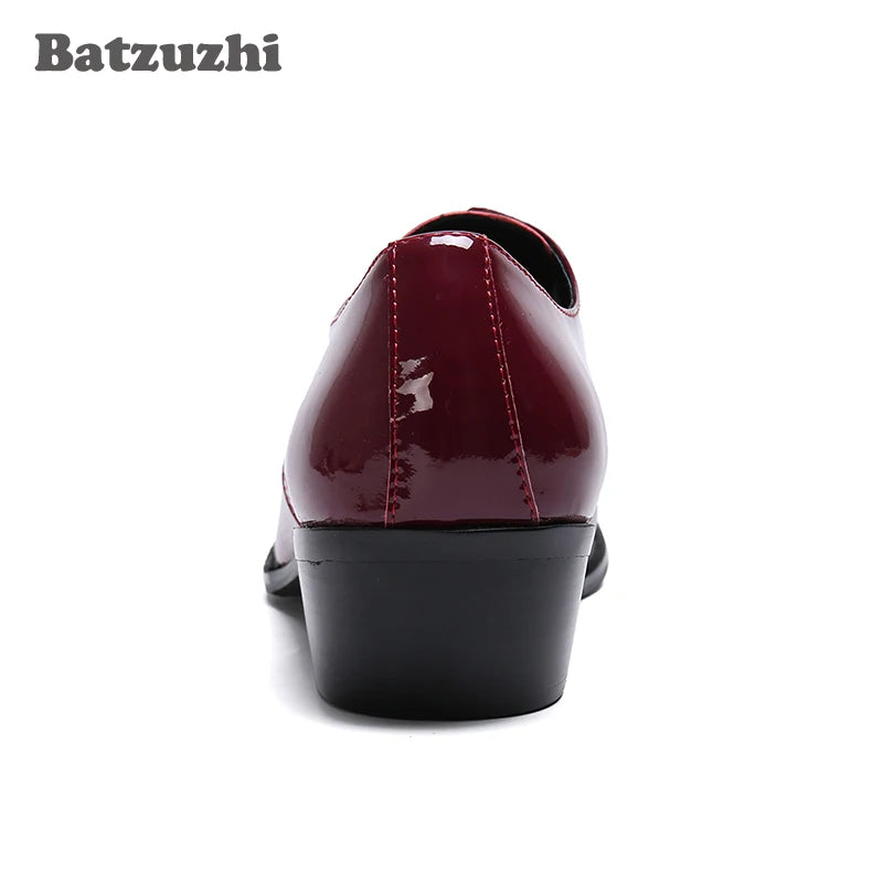 Batzuzhi Formal Business Leather Shoes Men Leather Men's Dress Shoes Iron Toe Lace-up Zapatos Hombre Party and Wedding, US12