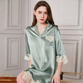 FImtairah  100  Silk Nightdress Women  Lace Long Nightdress  Korean Soft Fashion Luxury Brand Lady  Real Silk Nightgowns Women