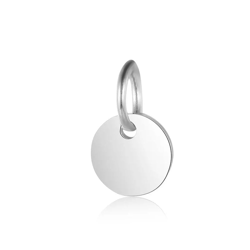 10pcs/Lot Mirror Polished Stainless Steel Round Shaped DIY Blank Charms For Making Bracelet Necklace Accessories 6-20mm