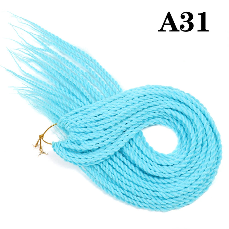 AZIR Senegalese Twist Hair Crochet Braids 24 inch 30 Roots/pack Synthetic Crochet Hair Senegalese Braids Twist Hair for Braids