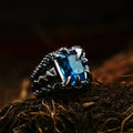 BEIER Stainless steel Cool Unique Black Stone Ring Titanium Steel Retro Old Totem Jewelry For Man Factory Price Sale BR8-334