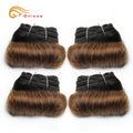 Brazilian Curly Hair Weave Bundles 100% Human Hair 4 Bundles Afro 1B 30 Burgundy Bundles Hair Extension 5 5 6 7 Inches Remy Hair
