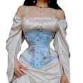 Annzley Sexy Bustier And Corset Fairy Blue Lace Trim Mesh Underbust  Corset For Waist Slimming