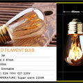 Retro Dimmable LED Edison Bulb E27 3W Gold Spiral Filament ST64 G125 Ampoule LED Lamp Incandescent Chandelier Decorative Lightin