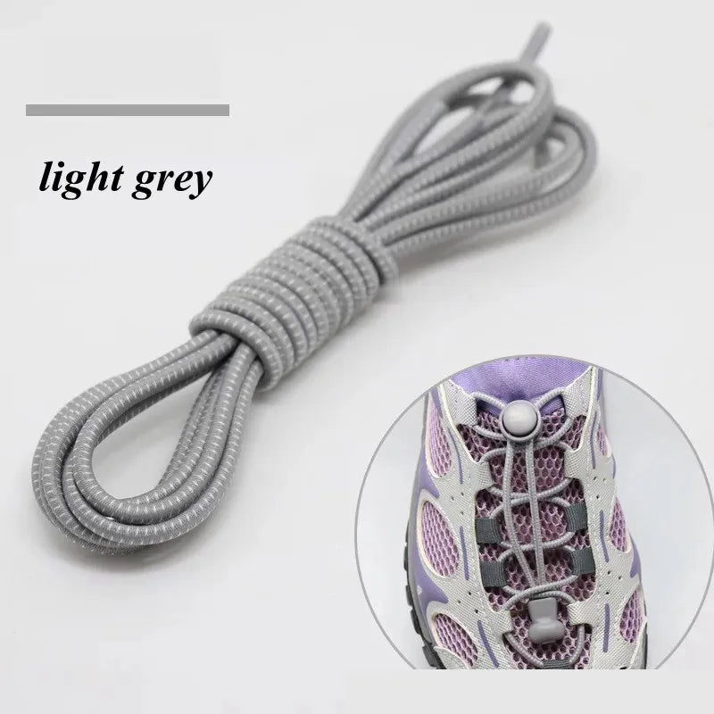 1 Pair 22 Colors Elastic Hiking Shoelaces Round Locking No Tie Shoe Laces Kids Adult Quick Lazy Laces Rubber Sneakers Shoelace