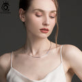 ORSA JEWELS 925 Sterling Silver 3mm Gold Flexible Flat Chain Herringbone Snake Chain Necklace for Women Neck Chain Jewelry SC35