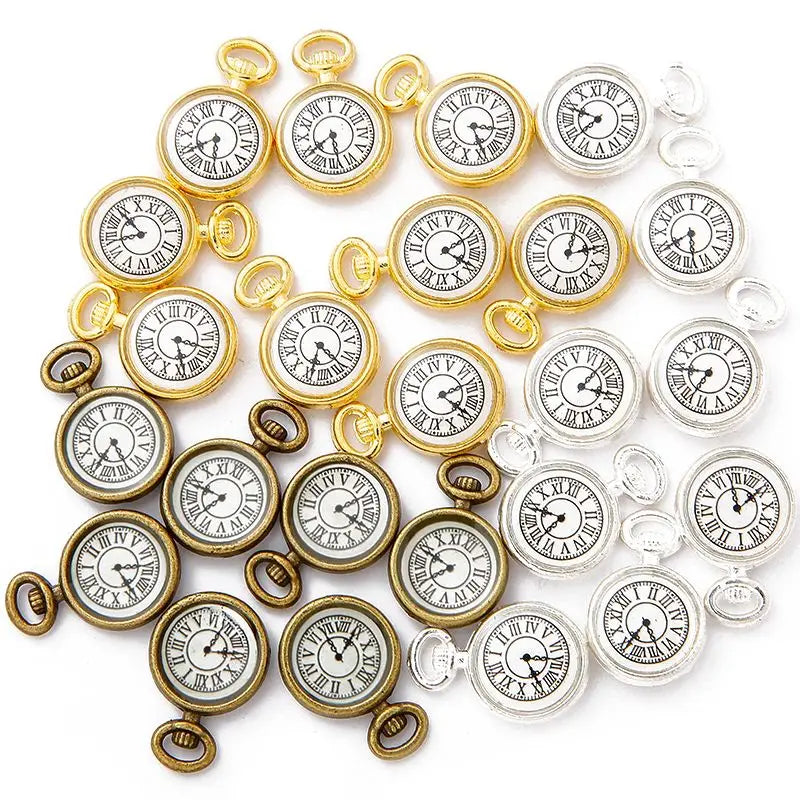 10 pcs Enamel charms antique bronze metal watch pendants fit diy necklace bracelet charms for Jewelry making W80