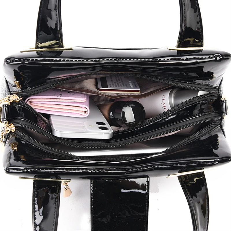 2 Layer Large Capacity Tote Bag Luxury Handbags Women Bags Designer Crocodile Pattern Ladies Boston Shoulder Bag High Quality