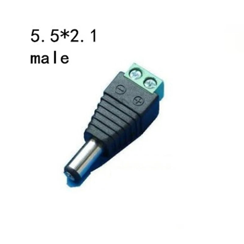 1pcs Female or Male DC connector 2.1*5.5mm Power Jack Adapter Plug Cable Connector for 3528/5050/5730 led strip light CCTV