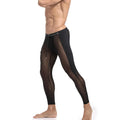 GANYANR Running Tights Men Compression Pants Sportswear Leggings Gym Fitness Basketball Yoga Track Long Dry Fit Funky Sexy Pouch
