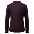 Men's Black Stand Up Collar Blazer Coat, Wedding Party Dress Jacket, Asia Sizes Slim-Fit Single Breasted Jaqueta, Blue Red Tops.