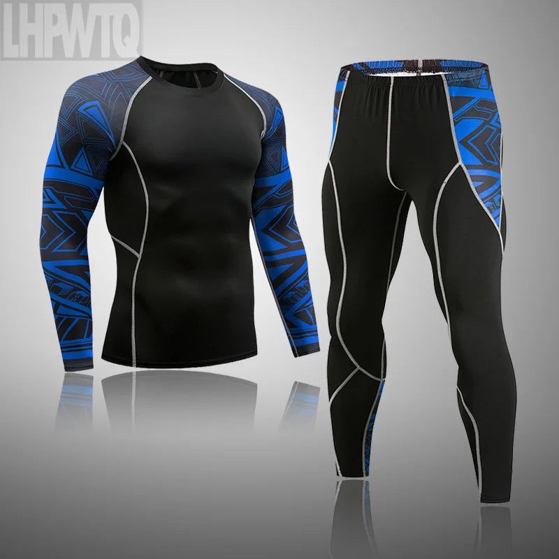 Men's Thermal Underwear Set MMA Tactics Fitness Leggings Base Compression Sports Suit Underwear Long Johns Men Clothing Brand