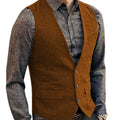 Men's V-Neck Suit Vests Fashion Formal Slim Fit Business Herringbone Dress Waistcoat for Tuxedo Wedding Party