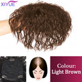 XIYUE Natural Black Brown Hair Topper With Bangs Clip In Hair Extensions Hairpieces Heat Resistant Fiber For Women