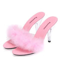 Shoe Woman Sandals 2022 Transparent Crystal  Heels 10cm Waterproof Wedding Shoe Sandals Sexy Big Yards Interest maomao Slipper