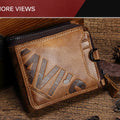 KAVIS Crazy Horse Genuine Leather Wallet Men Coin Purse Male Cuzdan Walet Portomonee PORTFOLIO  Perse Small Pocket money bag